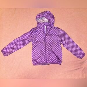 H & M kids purple checker windbreaker sz 6x-7